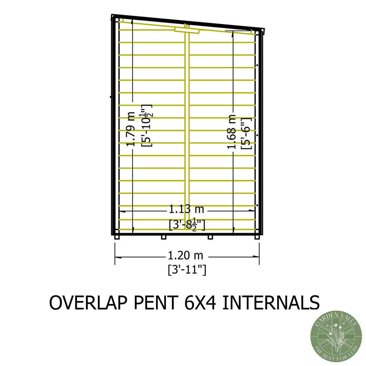 Shire 6x4 Overlap Single Door Pent Shed OVEP0604DOL-1AA