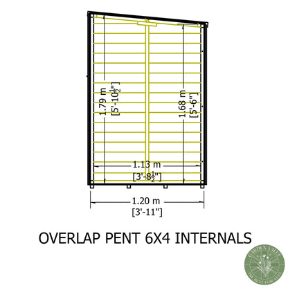 Shire 6x4 Overlap Single Door Pent Shed OVEP0604DOL-1AA