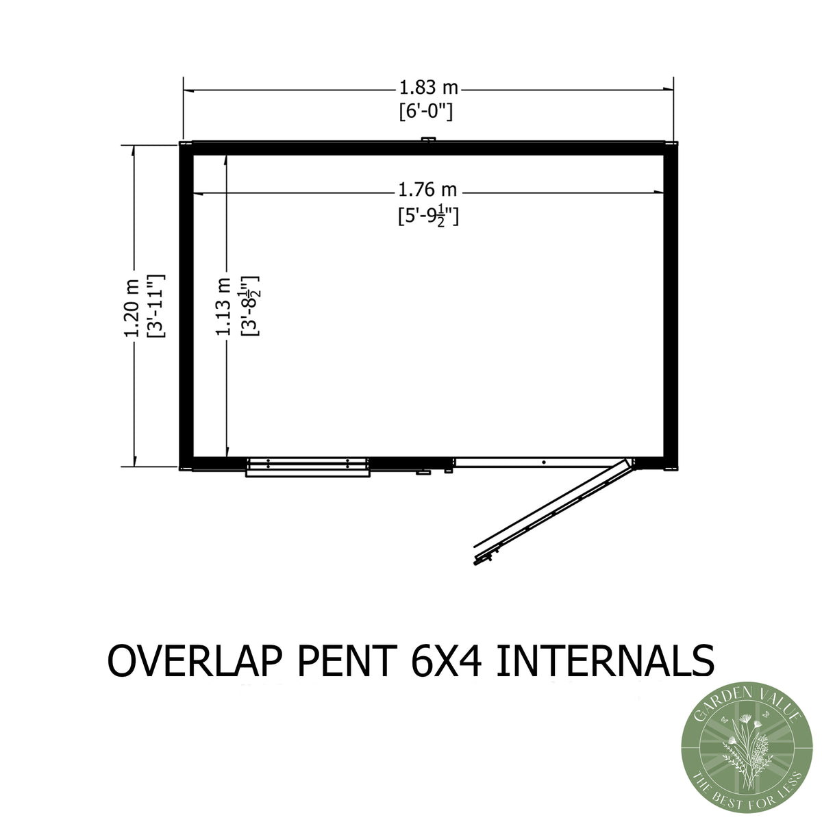 Shire 6x4 Overlap Single Door Pent Shed OVEP0604DOL-1AA