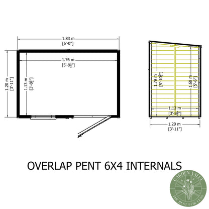 Shire 6x4 Overlap Single Door Pent Shed OVEP0604DOL-1AA