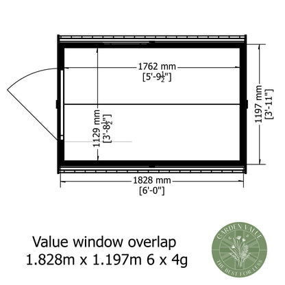 Shire 6x4 Overlap Single Door Shed with Window OSVW0604DOL-1AA