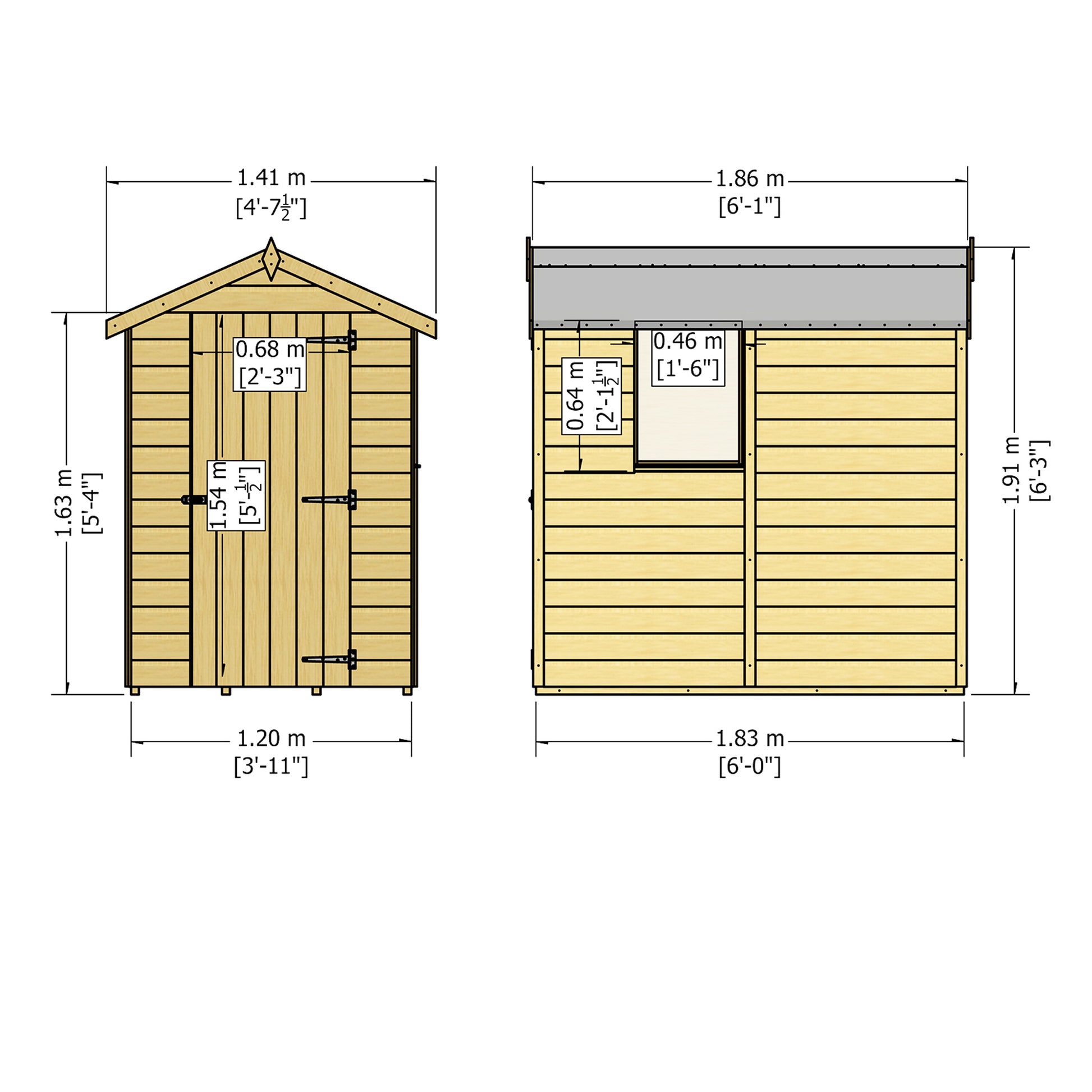 Shire 6x4 Shetland Shiplap Apex Shed SHET0604DSL-1AA