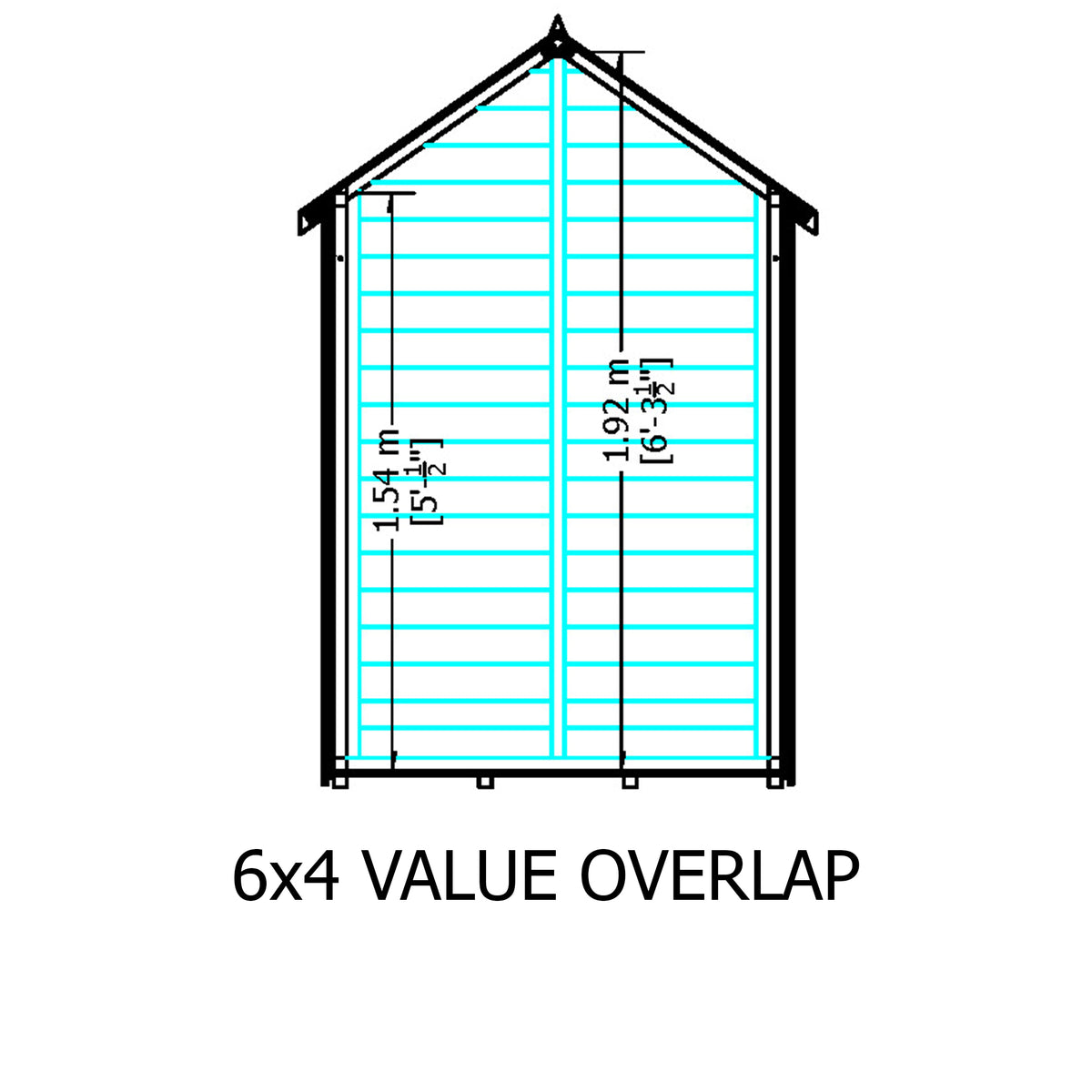 Shire 6x4 Single Door Overlap Pressure Treated Shed OVEV0604POL-1AA