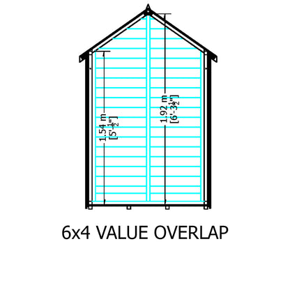 Shire 6x4 Single Door Overlap Pressure Treated Shed OVEV0604POL-1AA