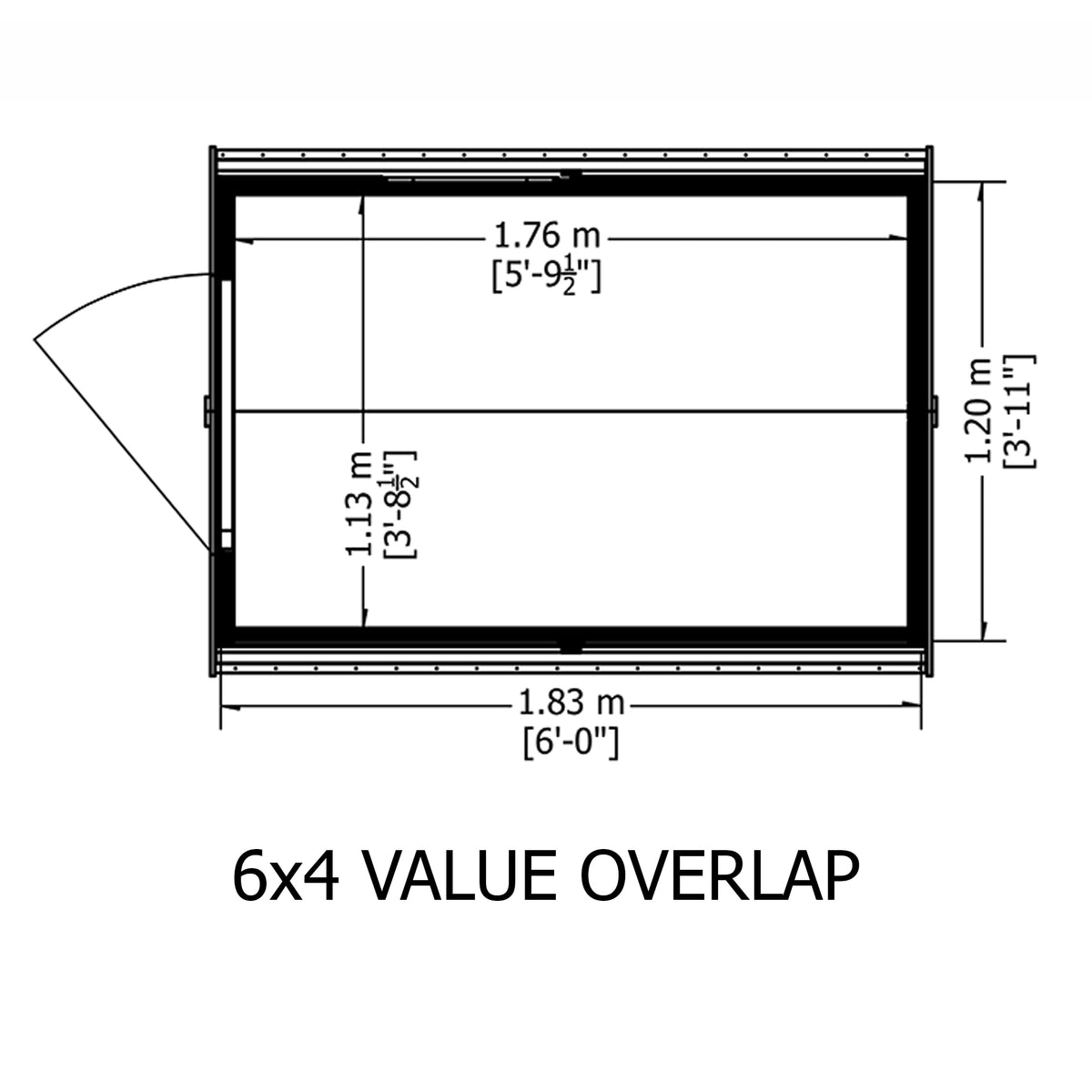 Shire 6x4 Single Door Overlap Pressure Treated Shed OVEV0604POL-1AA