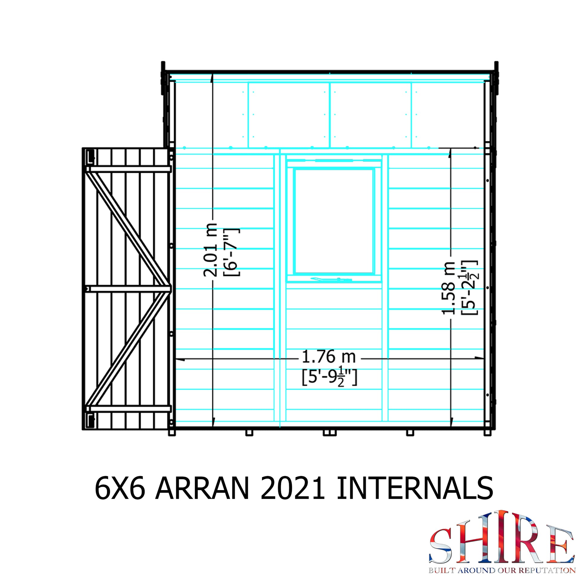 Shire 6x6 Arran Double Door Shed ARRA0606DSL-1AA