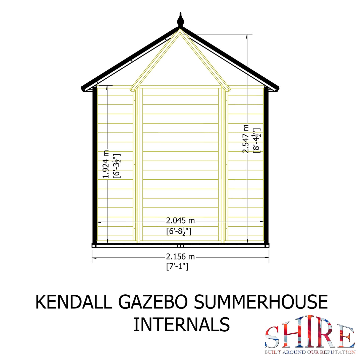 Shire 6x6 Kendall Summerhouse Hexagonal KEND0706DSL-1AA