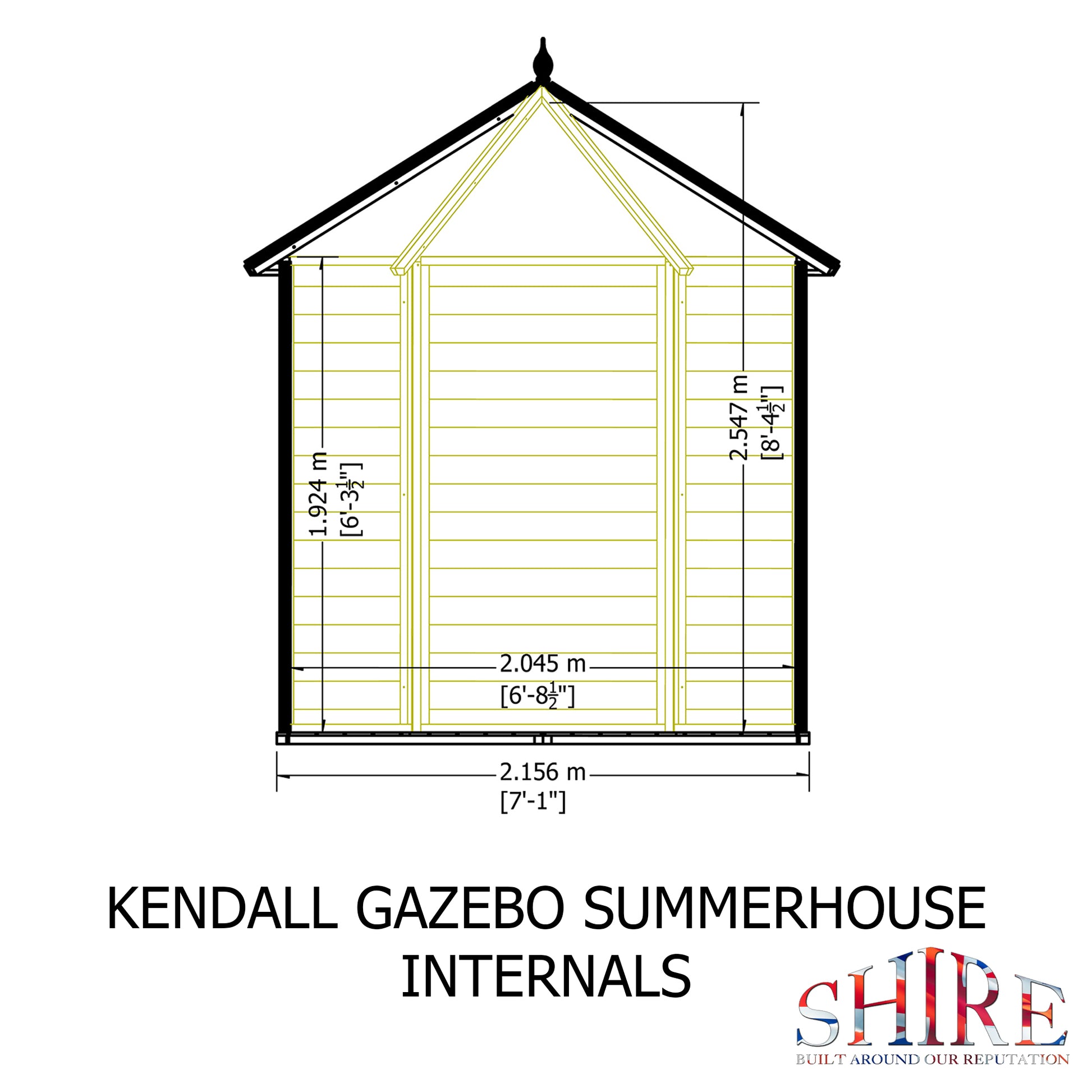 Shire 6x6 Kendall Summerhouse Hexagonal KEND0706DSL-1AA