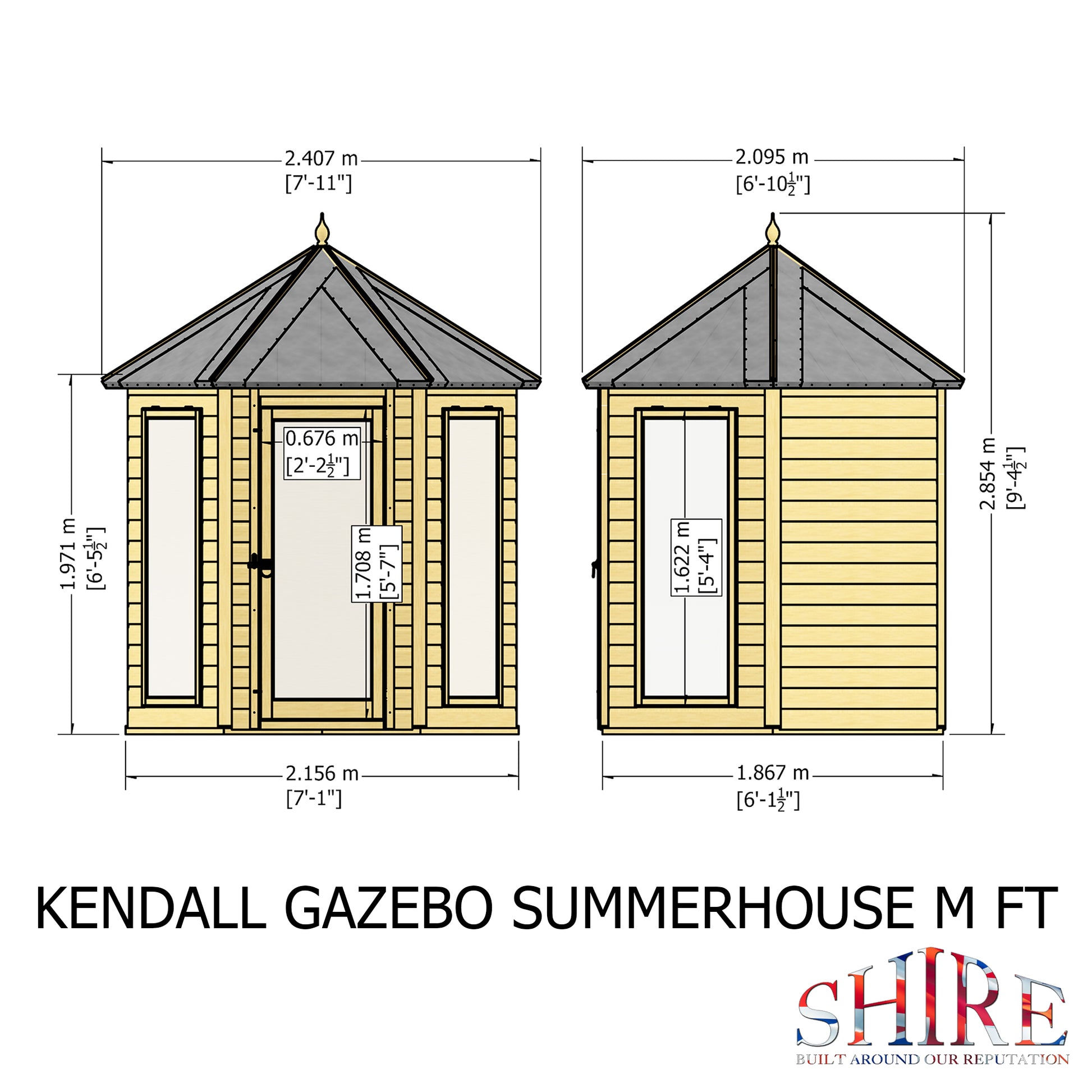 Shire 6x6 Kendall Summerhouse Hexagonal KEND0706DSL-1AA