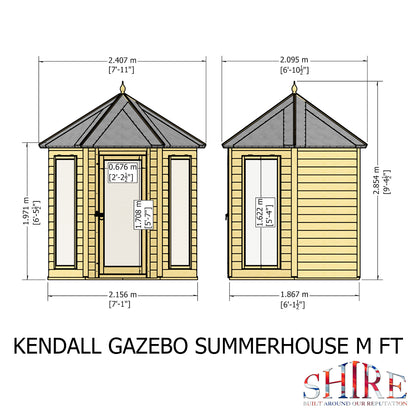 Shire 6x6 Kendall Summerhouse Hexagonal KEND0706DSL-1AA
