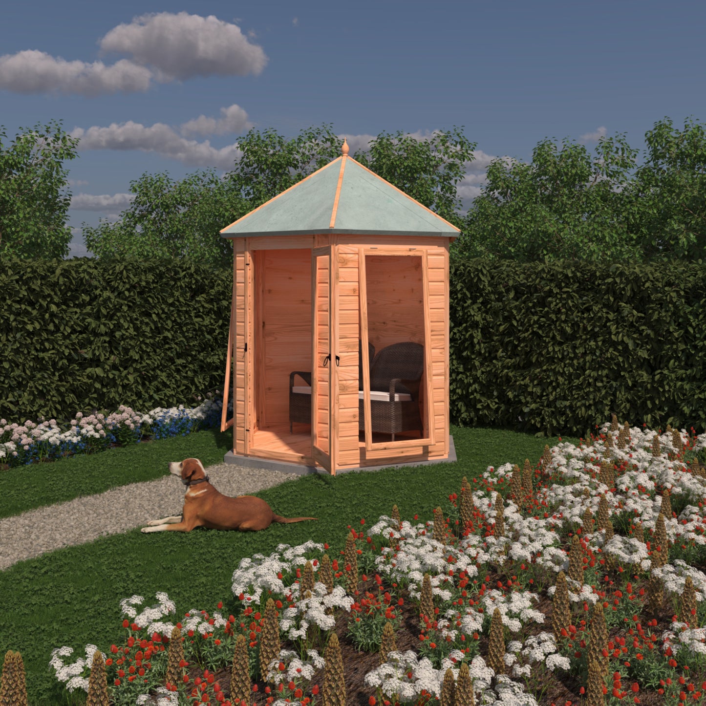 Shire 6x6 Kendall Summerhouse Hexagonal KEND0706DSL-1AA