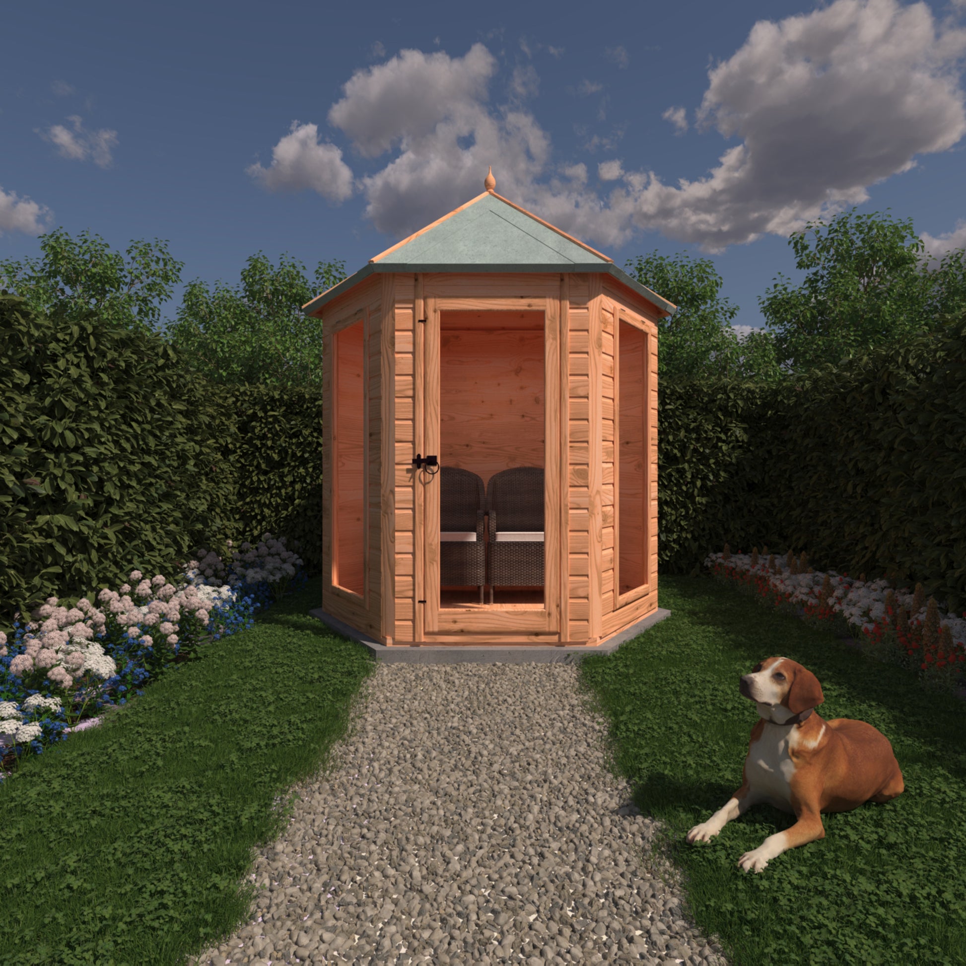 Shire 6x6 Kendall Summerhouse Hexagonal KEND0706DSL-1AA