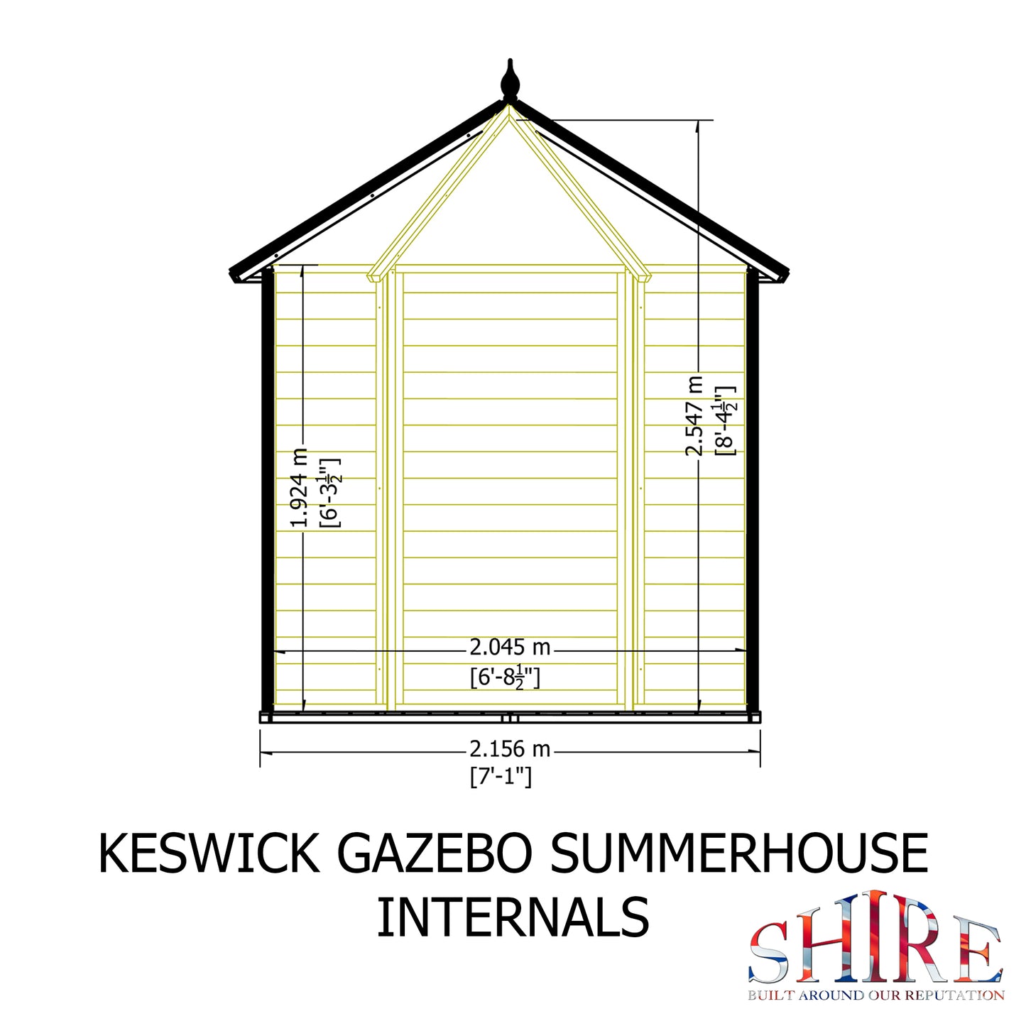 Shire 6x6 Keswick Summerhouse Hexagonal KESW0706DSL-1AA