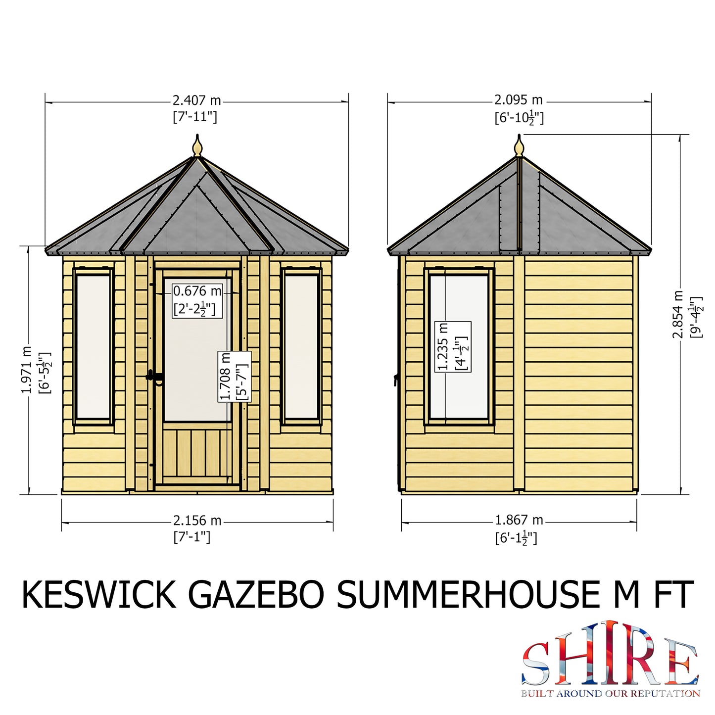 Shire 6x6 Keswick Summerhouse Hexagonal KESW0706DSL-1AA