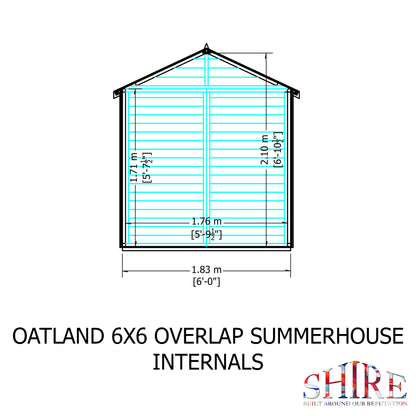 Shire 6x6 Oatland Overlap Wooden Summerhouse OATL0606DOL-1AA