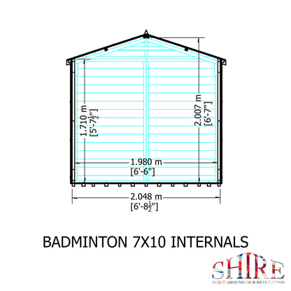 Shire 7x10 Badminton Summerhouse BADM0710DSL-1AA