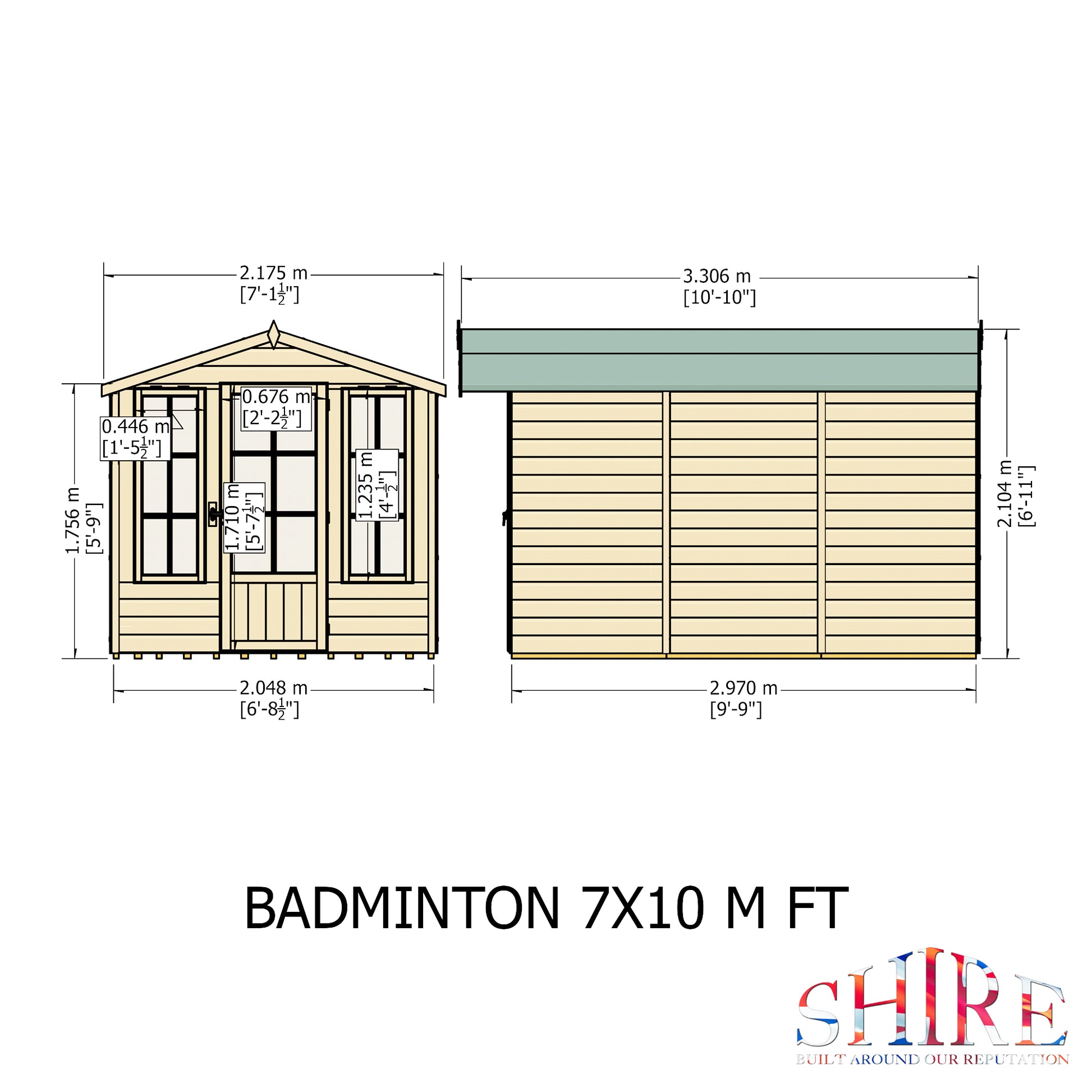 Shire 7x10 Badminton Summerhouse BADM0710DSL-1AA