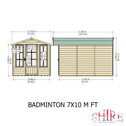 Shire 7x10 Badminton Summerhouse BADM0710DSL-1AA