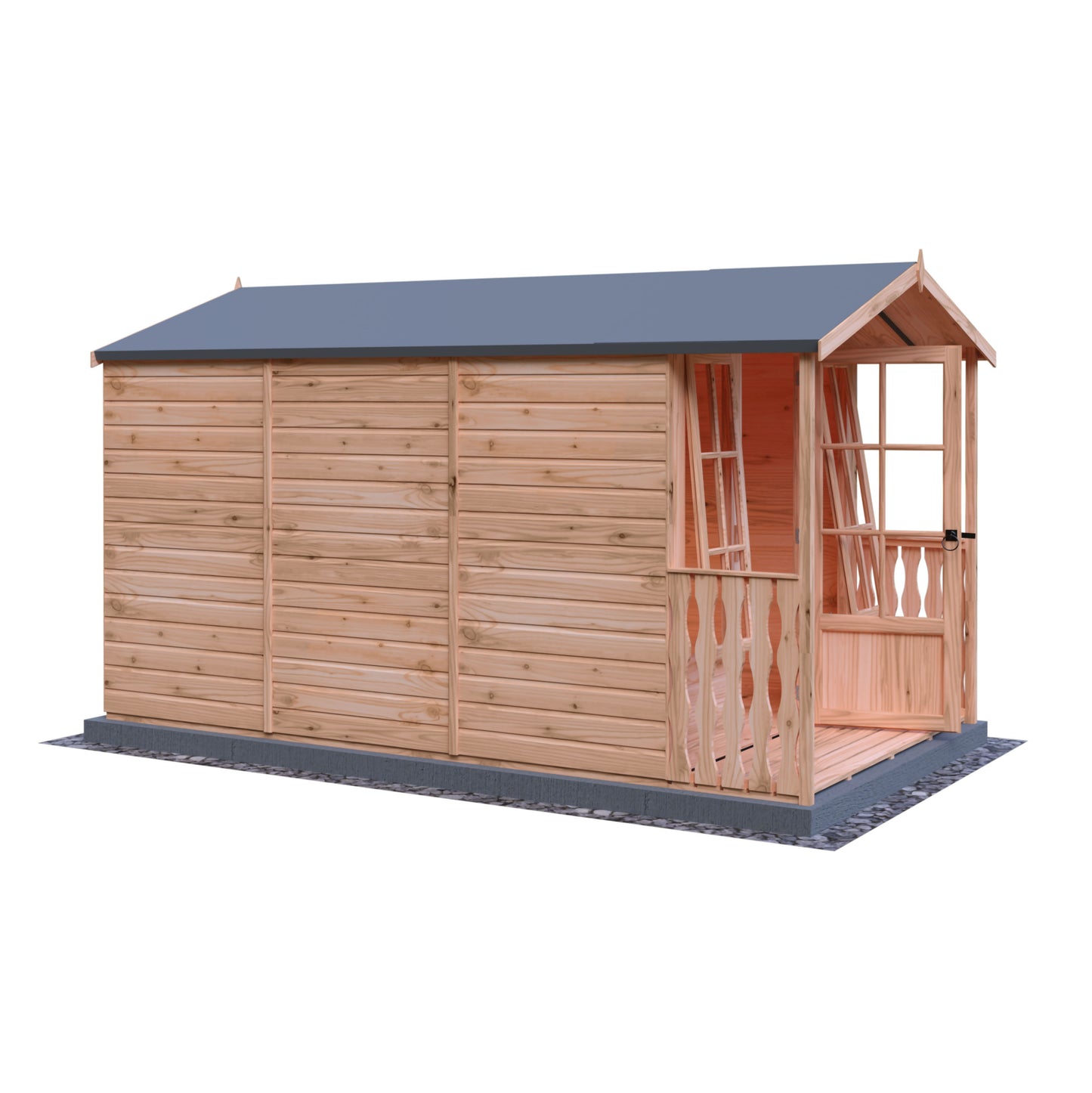 Shire 7x10 Badminton Summerhouse with Veranda BADV0710DSL-1AA