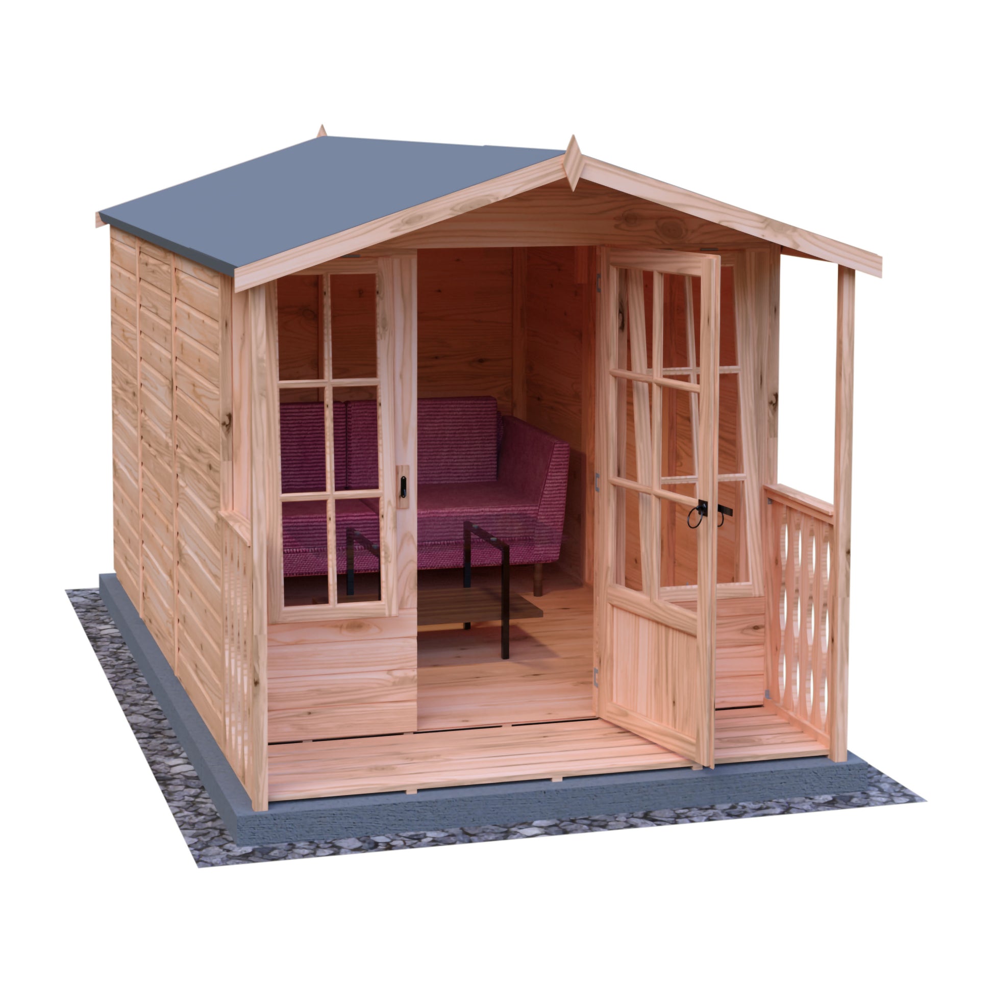 Shire 7x10 Badminton Summerhouse with Veranda BADV0710DSL-1AA