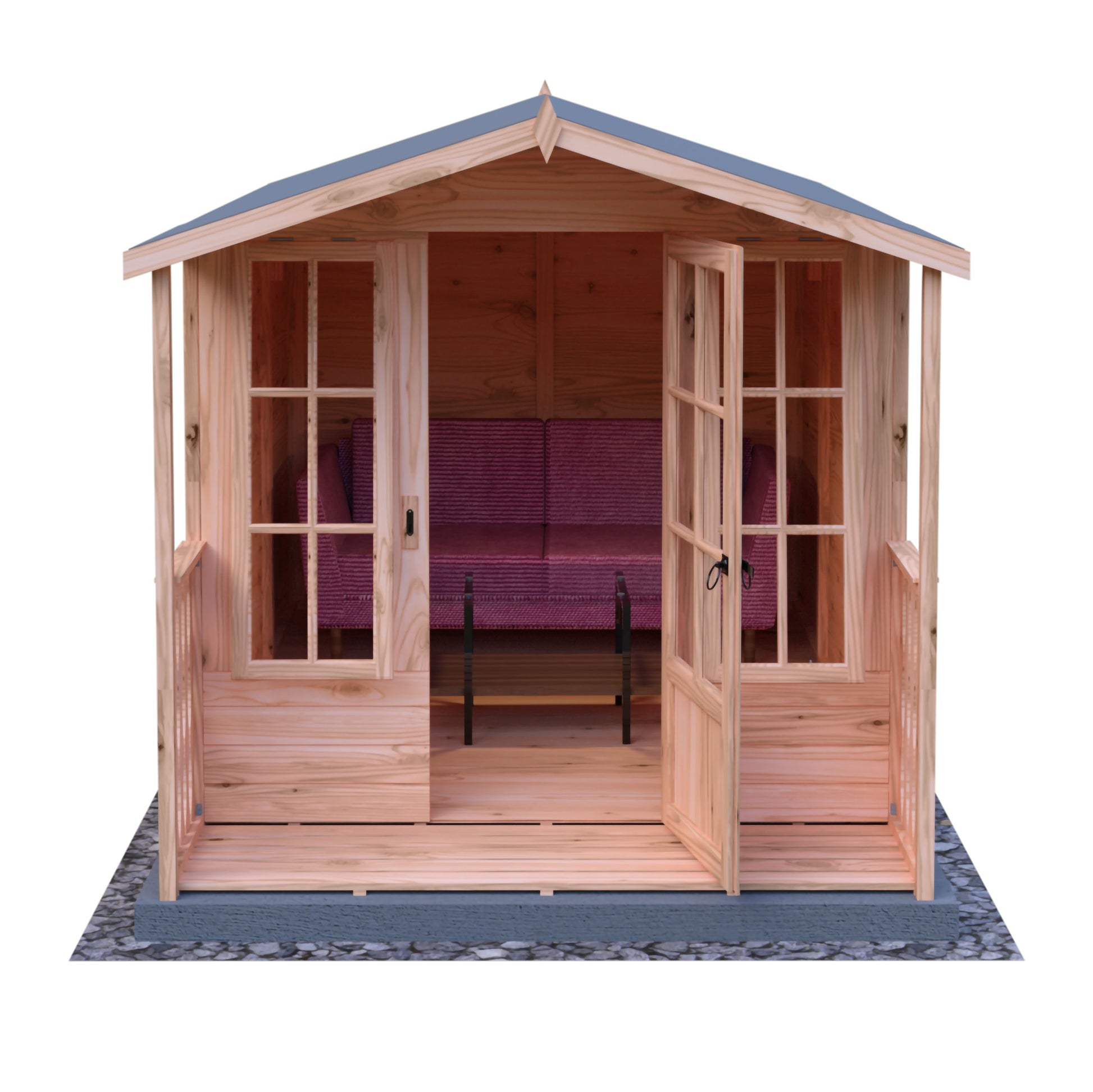 Shire 7x10 Badminton Summerhouse with Veranda BADV0710DSL-1AA