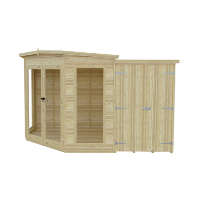 Shire 7x11 Barclay Summerhouse with Side Shed BARC0711DSL-1AA