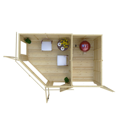 Shire 7x11 Barclay Summerhouse with Side Shed BARC0711DSL-1AA