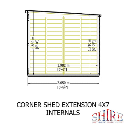Shire 7x11 Barclay Summerhouse with Side Shed BARC0711DSL-1AA