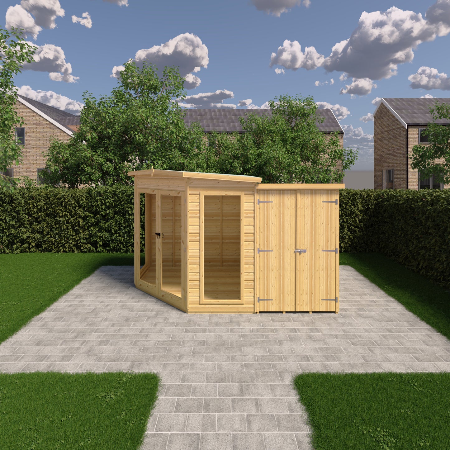 Shire 7x11 Barclay Summerhouse with Side Shed BARC0711DSL-1AA