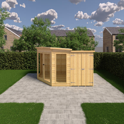 Shire 7x11 Barclay Summerhouse with Side Shed BARC0711DSL-1AA
