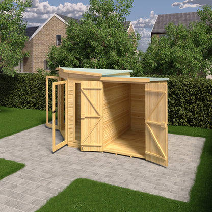 Shire 7x11 Barclay Summerhouse with Side Shed BARC0711DSL-1AA