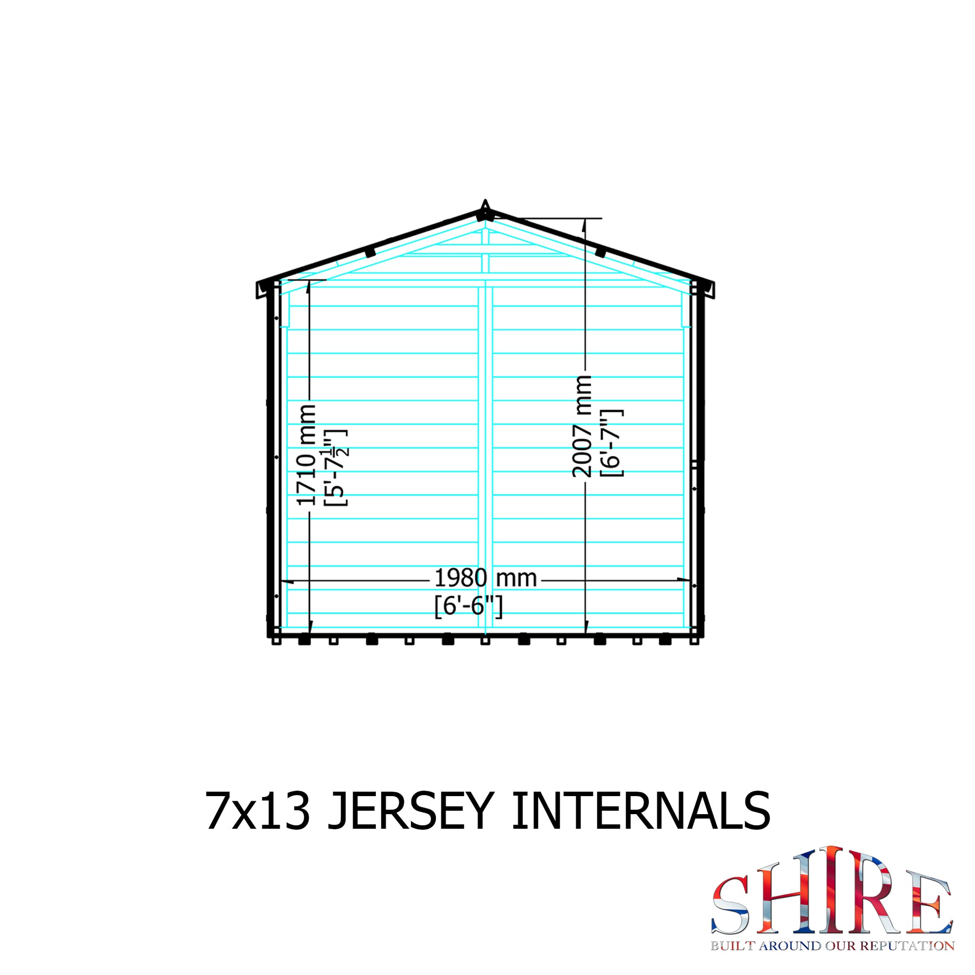 Shire 7x13 Jersey Shed JERS0713DSL-1AA