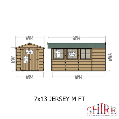 Shire 7x13 Jersey Shed JERS0713DSL-1AA