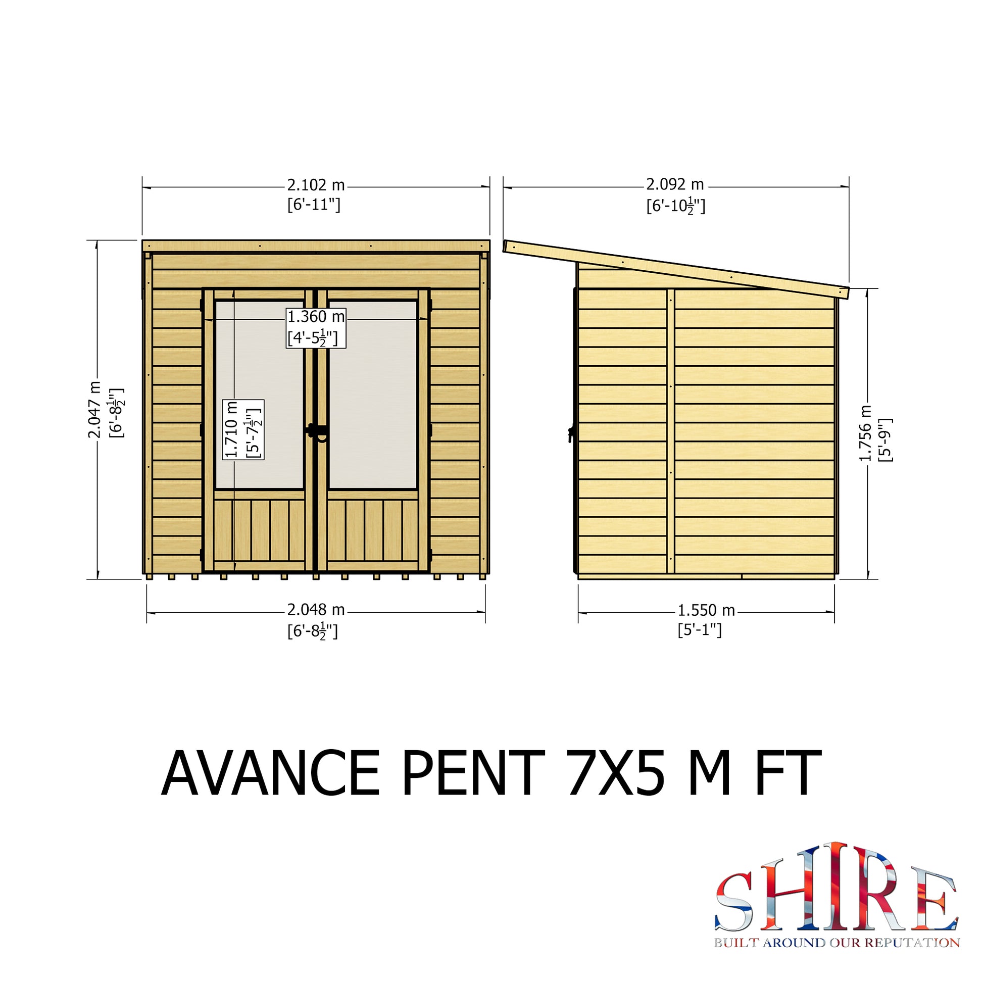 Shire 7x5 Avance Pent Summerhouse AVAP0705DSL-1AA