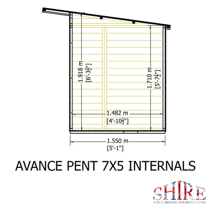 Shire 7x5 Avance Pent Summerhouse AVAP0705DSL-1AA