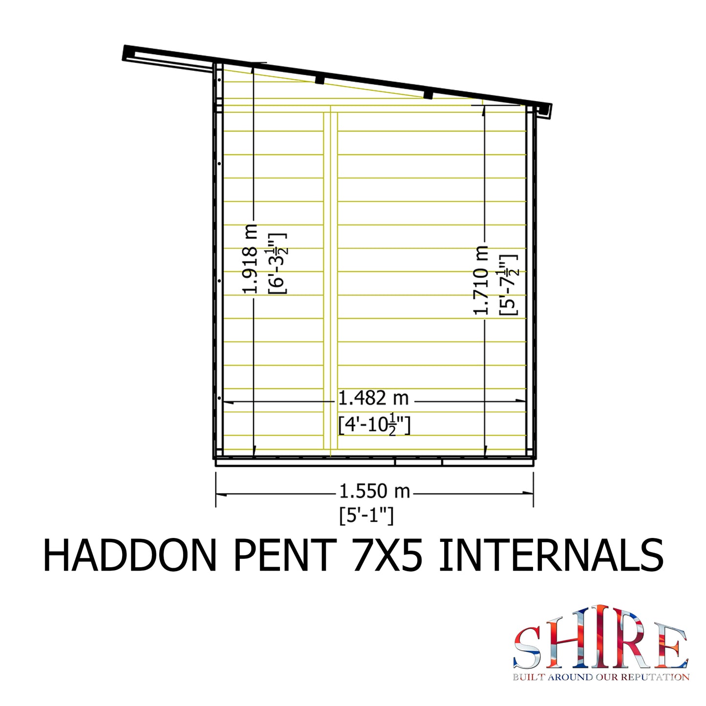 Shire 7x5 Haddon Pent Summerhouse HADP0705DSL-1AA