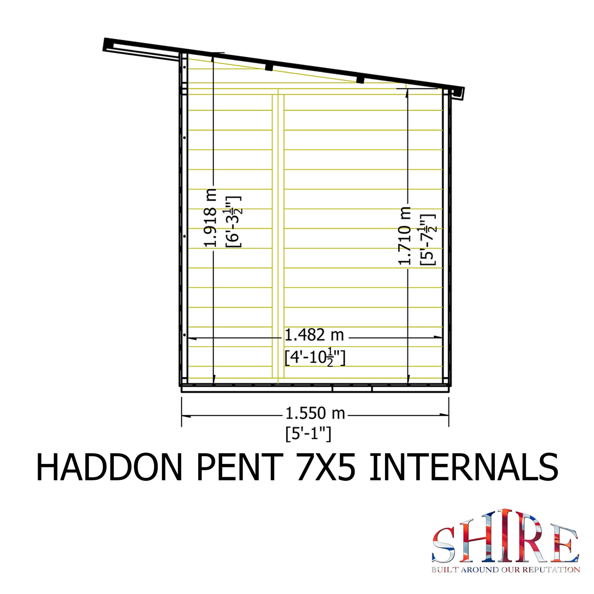Shire 7x5 Haddon Pent Summerhouse HADP0705DSL-1AA