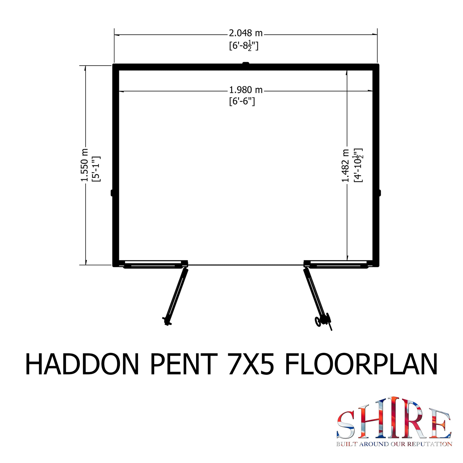 Shire 7x5 Haddon Pent Summerhouse HADP0705DSL-1AA