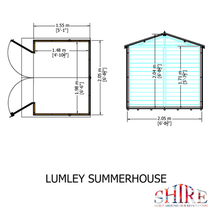 Shire 7x5 Lumley Wooden Summerhouse LUML0705DSL-1AA
