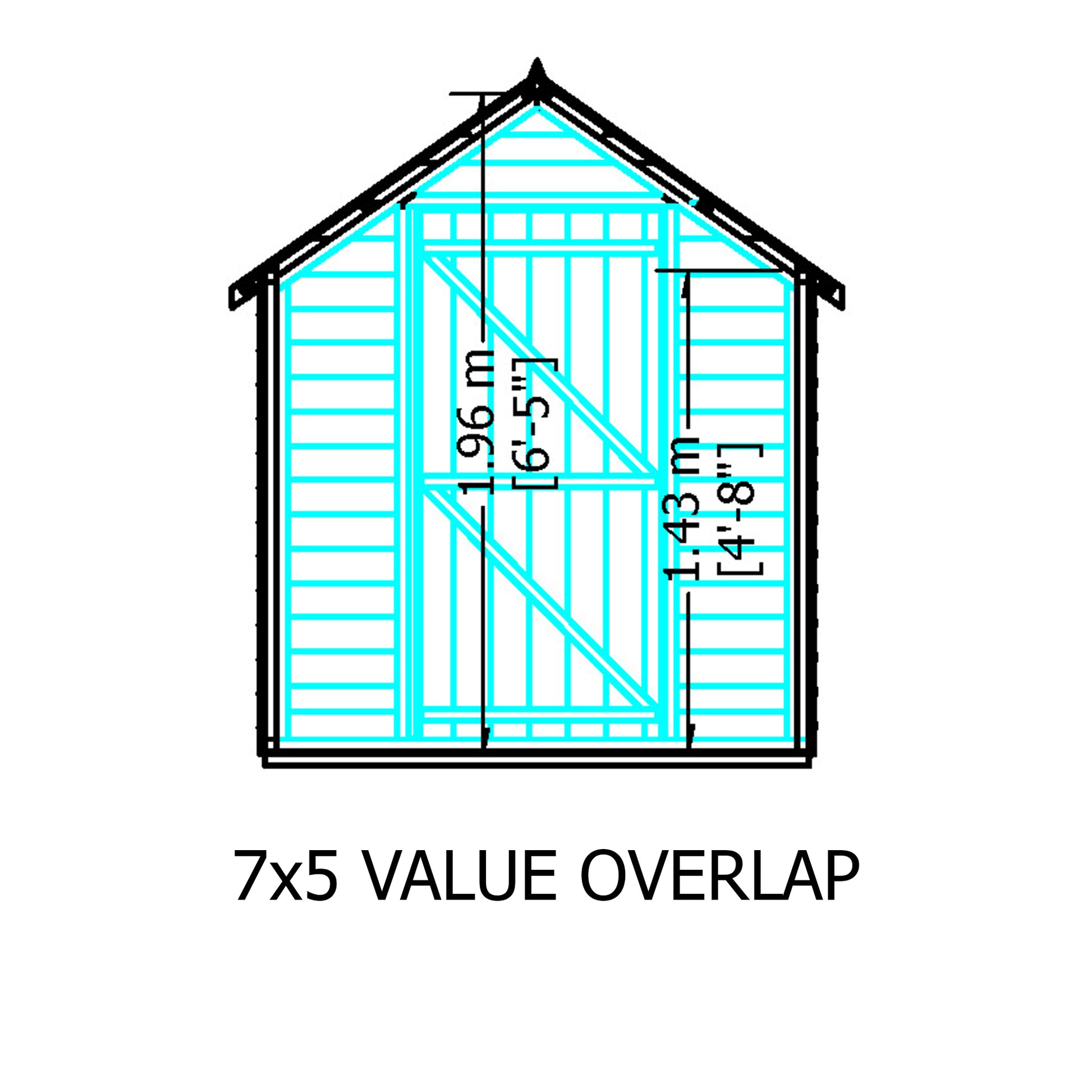 Shire 7x5 Single Door Overlap Pressure Treated Shed OVSV0705POL-1AA