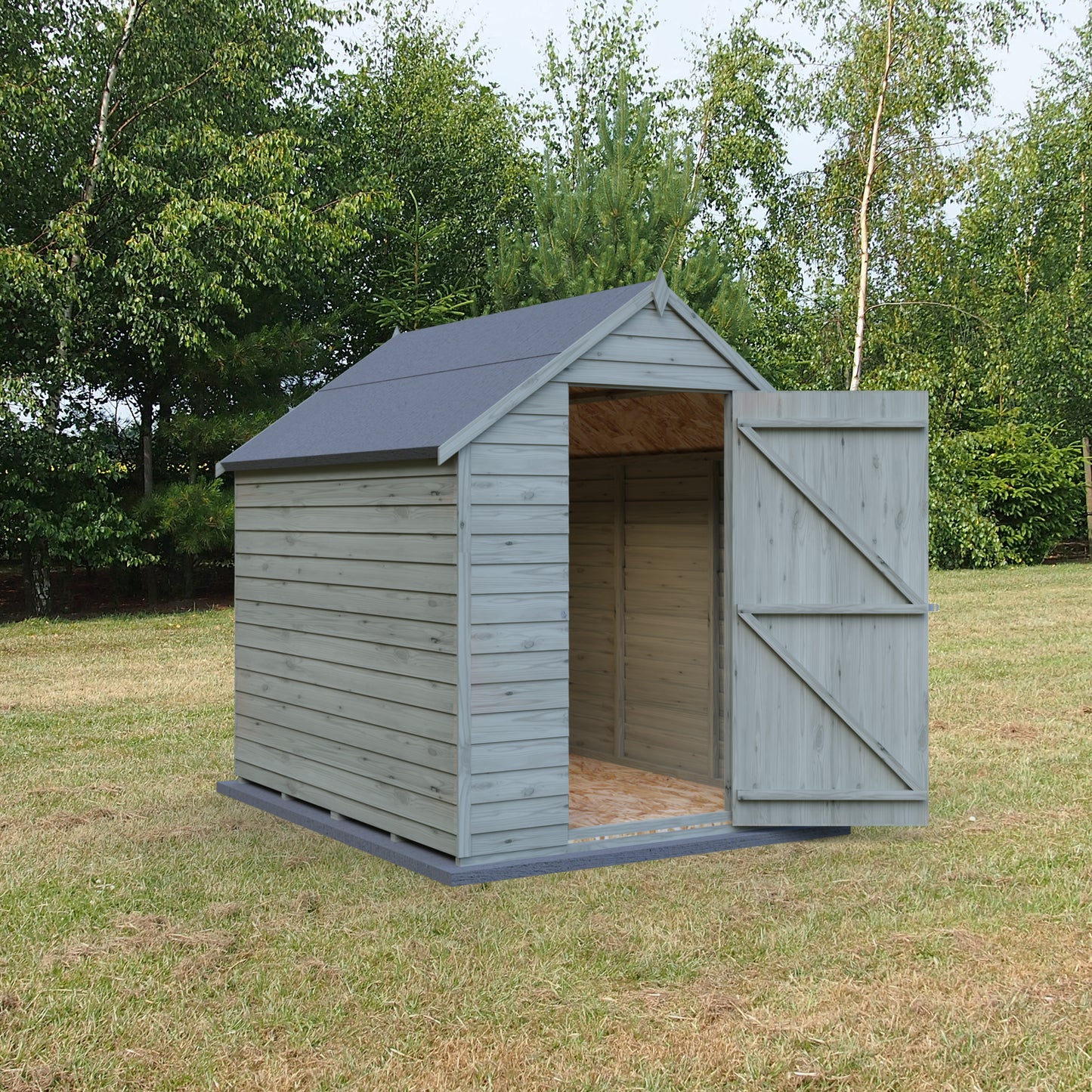 Shire 7x5 Single Door Overlap Pressure Treated Shed OVSV0705POL-1AA