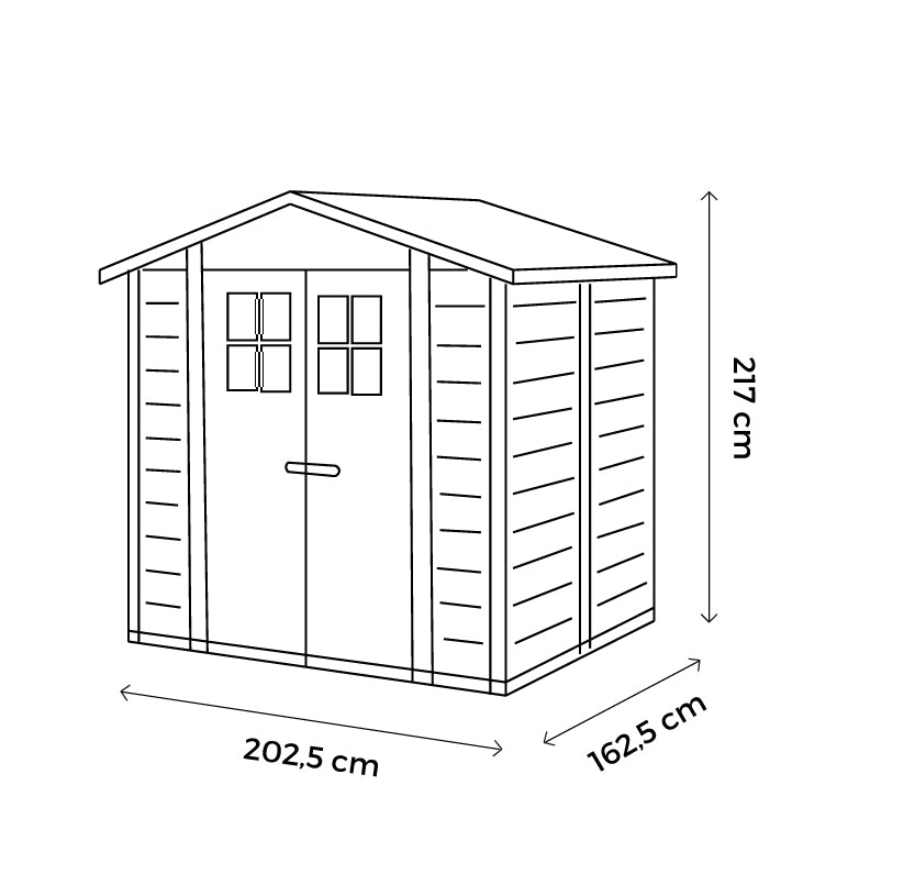 Shire 7x5 Tuscany Evo 200 Double Door Plastic Shed TEVO2002PVC-1AA