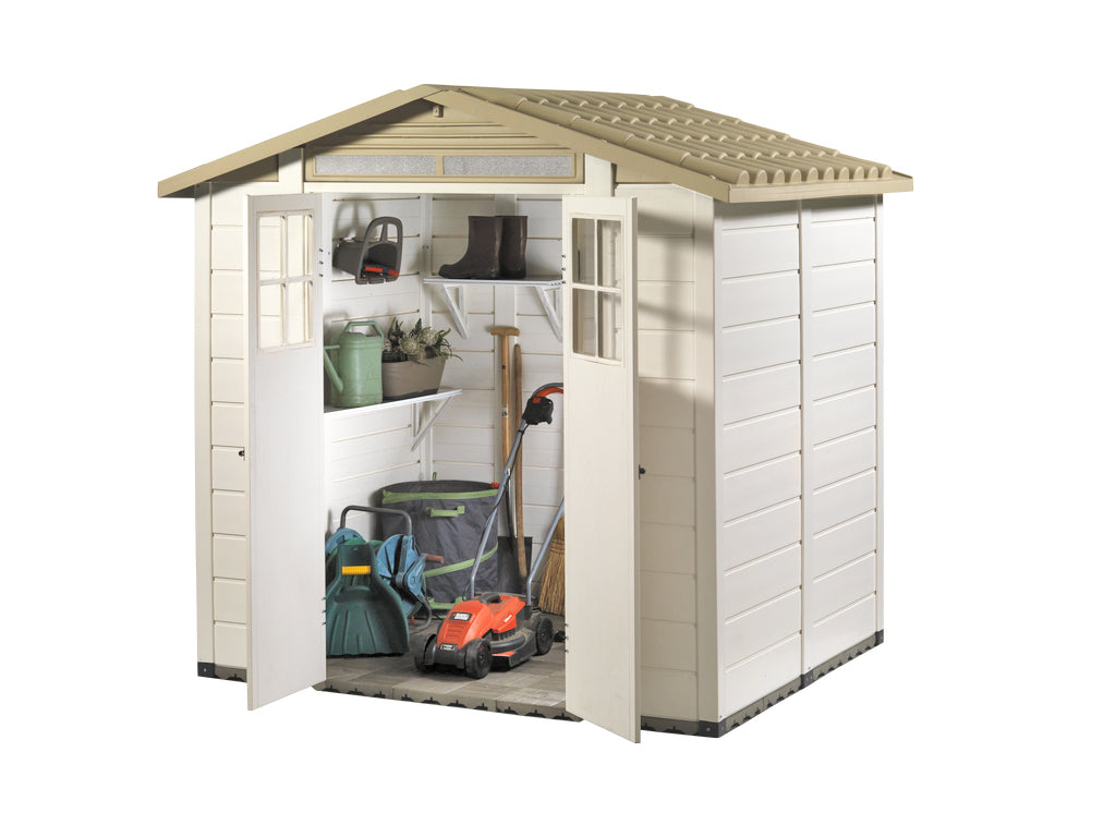 Shire 7x5 Tuscany Evo 200 Double Door Plastic Shed TEVO2002PVC-1AA