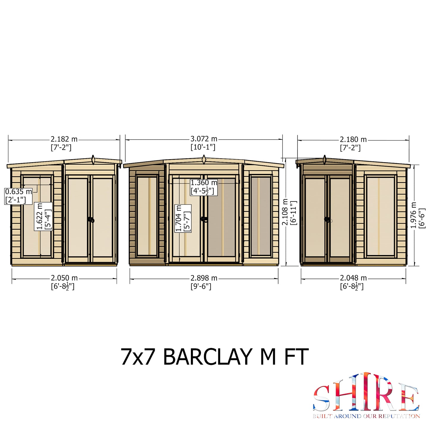 Shire 7x7 Barclay Summerhouse BARC0707DSL-1AA