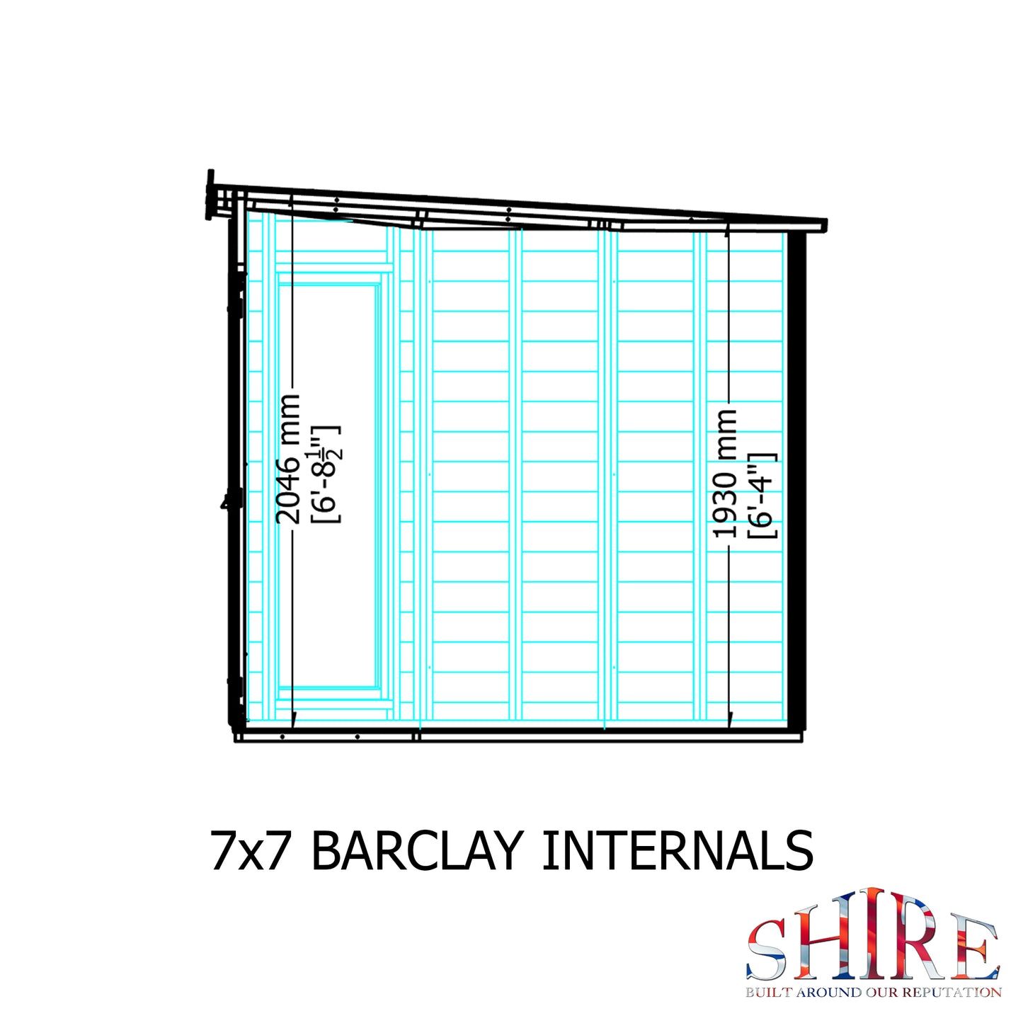 Shire 7x7 Barclay Summerhouse BARC0707DSL-1AA