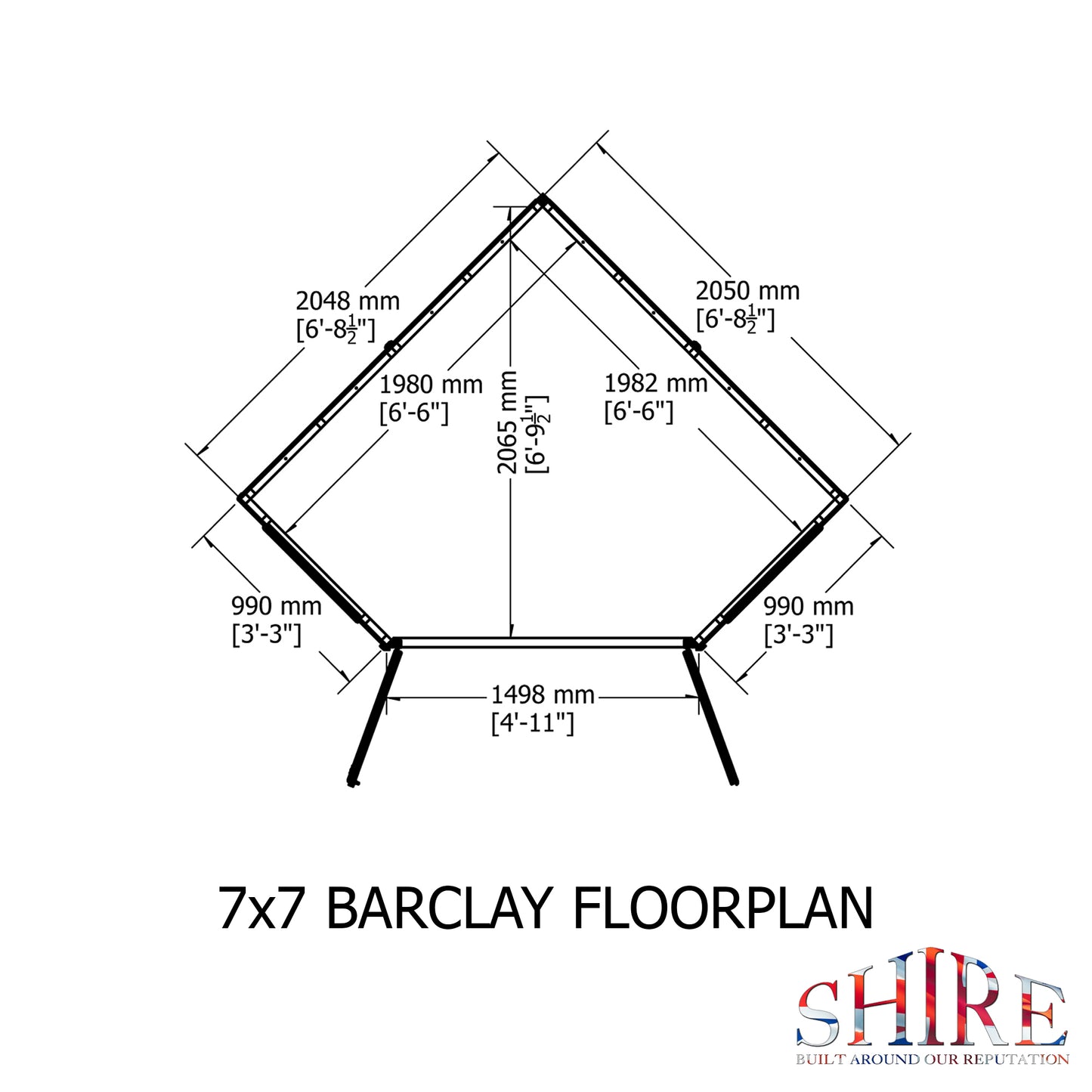 Shire 7x7 Barclay Summerhouse BARC0707DSL-1AA