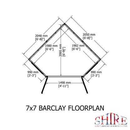 Shire 7x7 Barclay Summerhouse BARC0707DSL-1AA