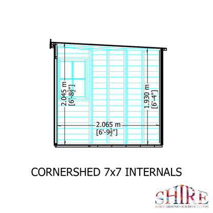 Shire 7x7 Double Door Corner Shed - Pressure Treated - CNRS0707PSL-1AA