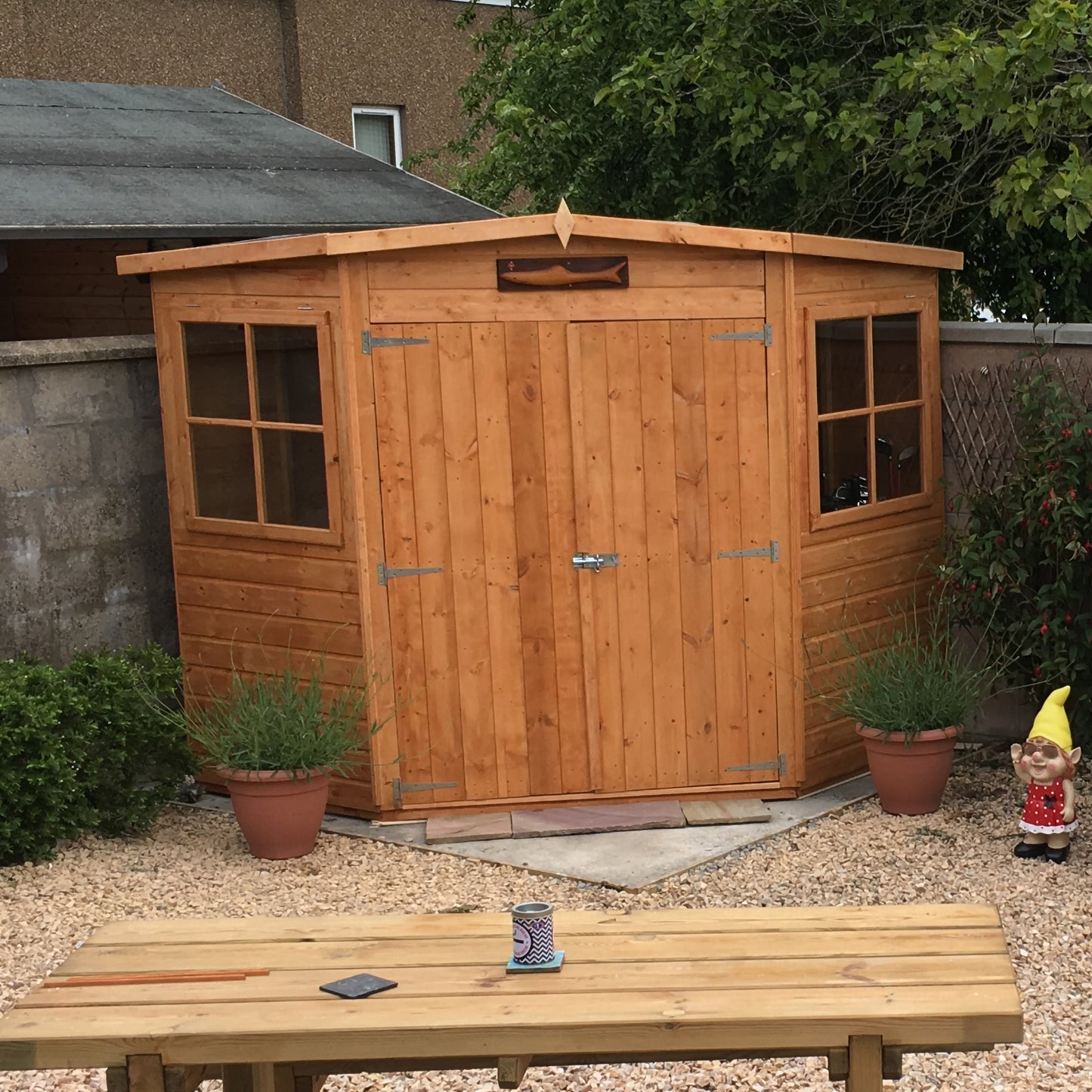 Shire 7x7 Double Door Corner Shed - Pressure Treated - CNRS0707PSL-1AA