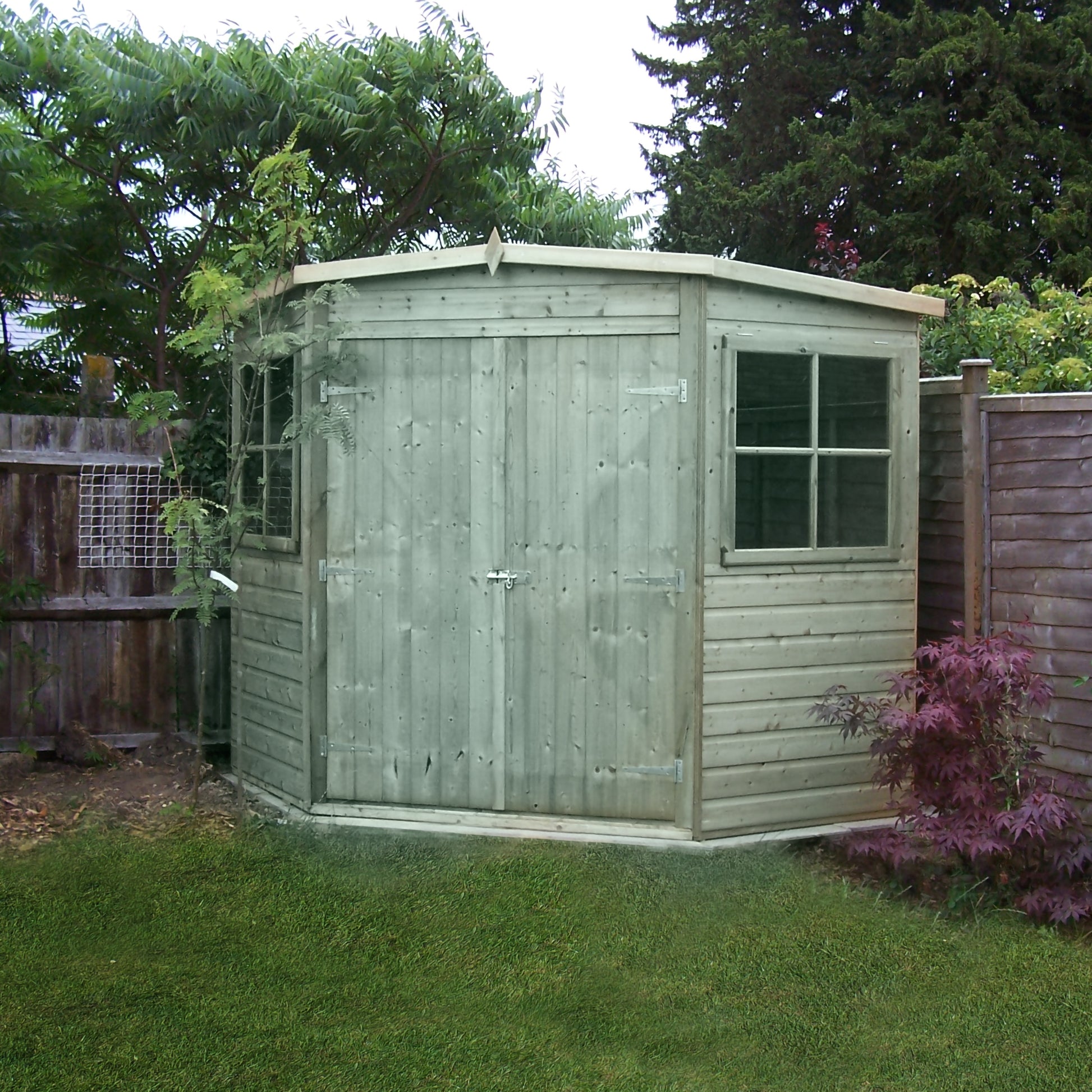 Shire 7x7 Double Door Corner Shed - Pressure Treated - CNRS0707PSL-1AA